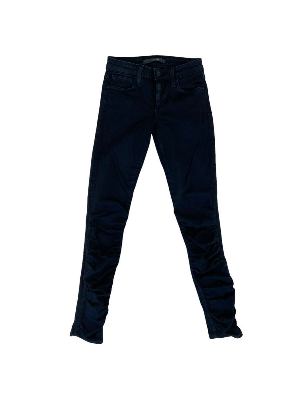 Joe’s jeans black woven legs skinny leg mid to high rise distressed stretchy 24